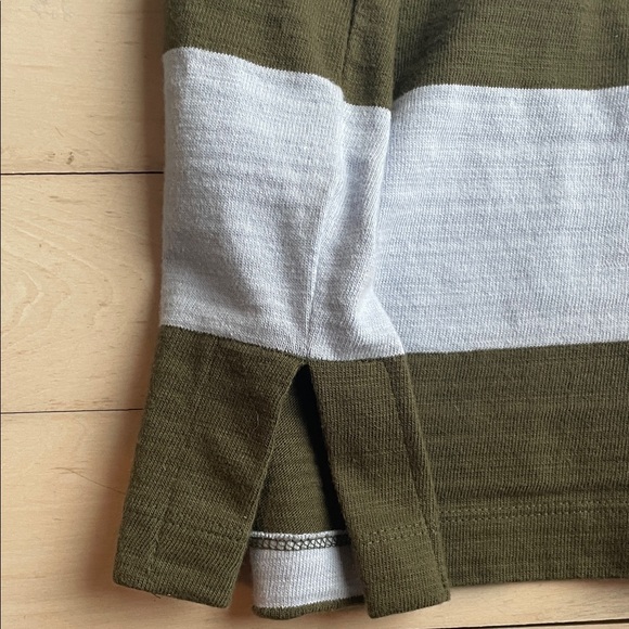 Madewell Olive and Light Blue Striped Polo Shirt - Picture 6 of 6